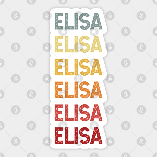 Elisa Name Vintage Retro Gift Named Elisa Sticker by CoolDesignsDz